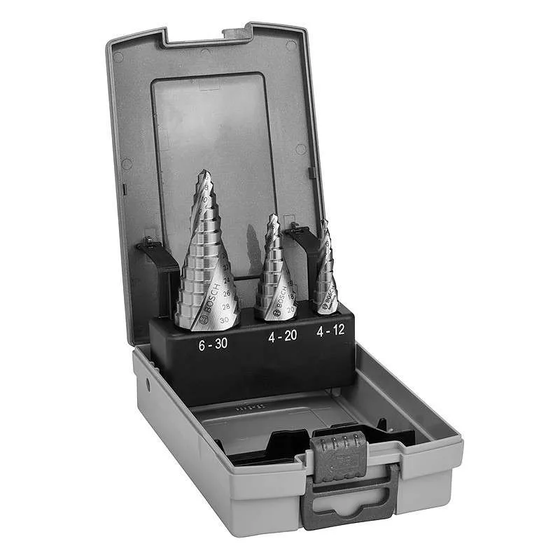 Step dright hss set. 3 piezas. 4 - 12 mm. 4 - 20