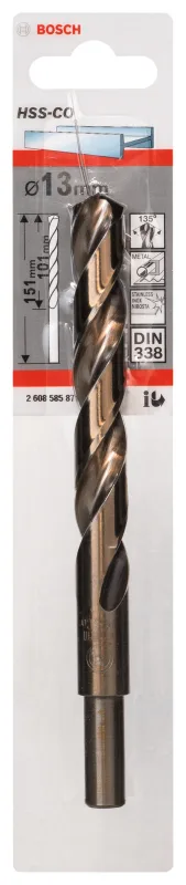 Broca para metal ø 13 x l. 151 mm bosch hss-co din338
