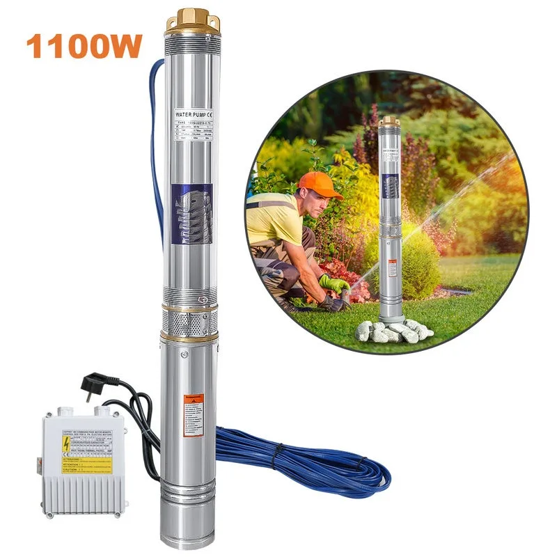 Bomba de pozo profundo 1100w sumergible 4000 l/h bomba de agua sumergible para pozo profundo o pozo