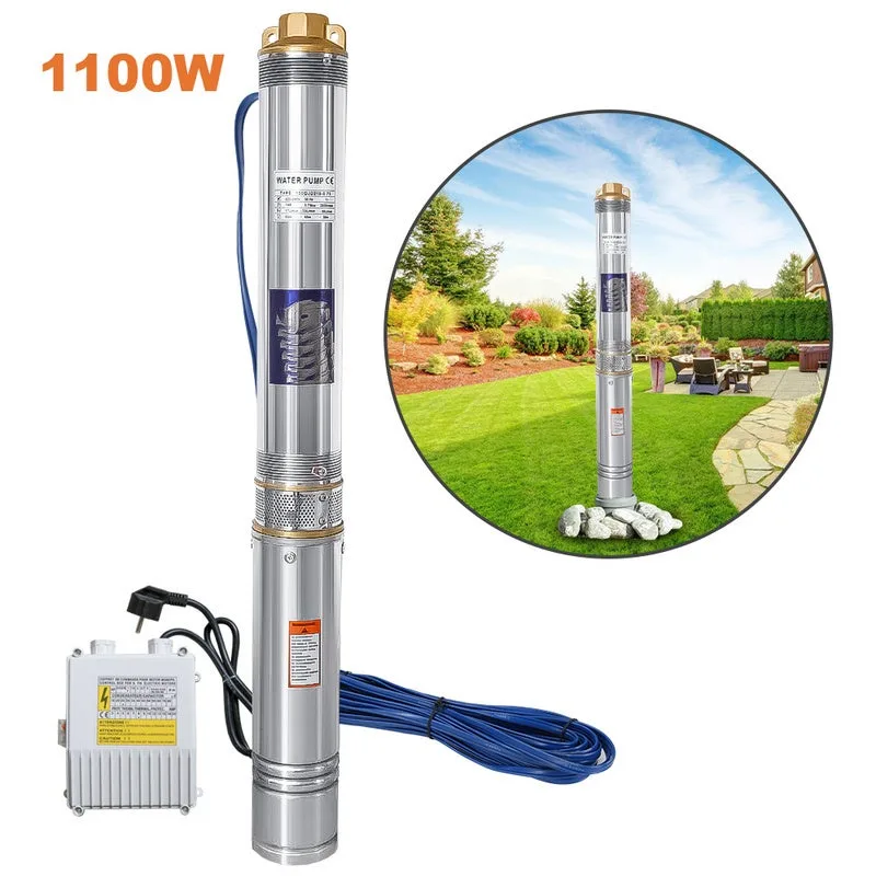 Bomba de pozo profundo 1100w sumergible 4000 l/h bomba de agua sumergible para pozo profundo o pozo