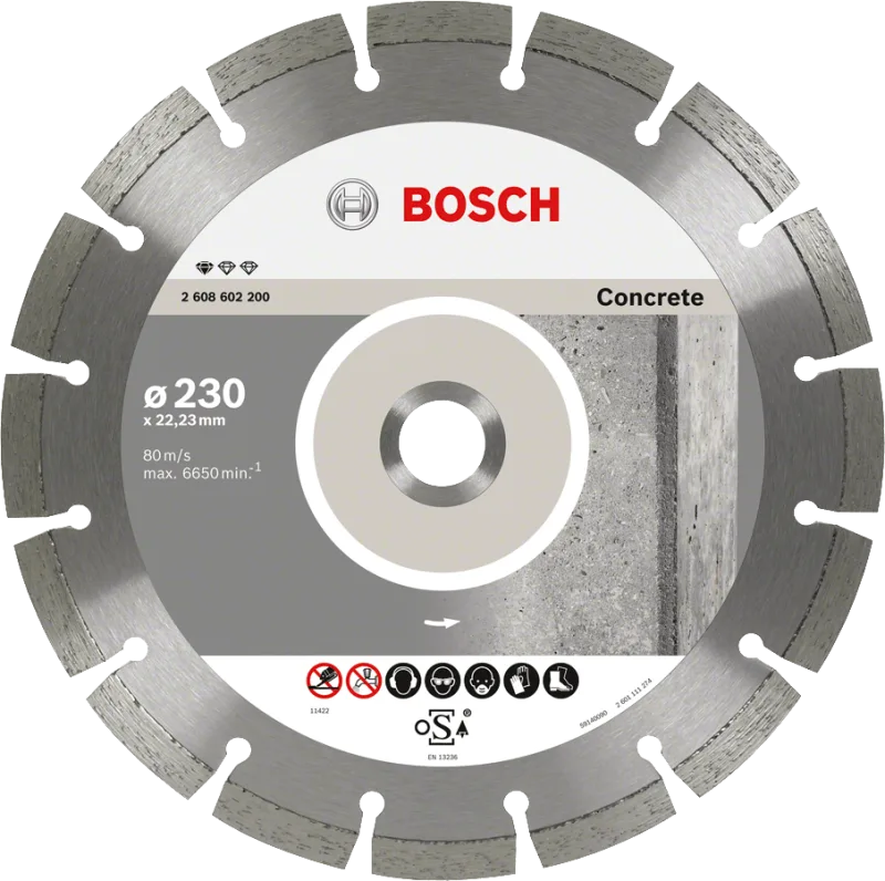 Placa de corte de diamante estándar para concreto. 400 x 2