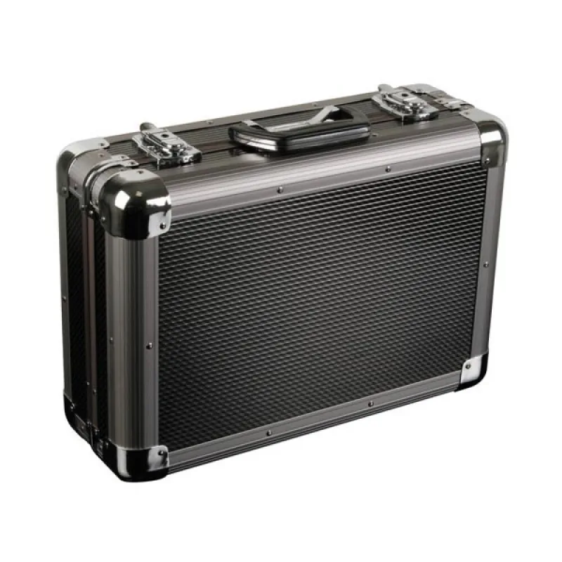 Perel mallette à outils, mousse alvéolée, mousse prédécoupée, porte-outils, verrouillage par clé, 2 clés, aluminium, gris, 430 x 300 x 150 mm