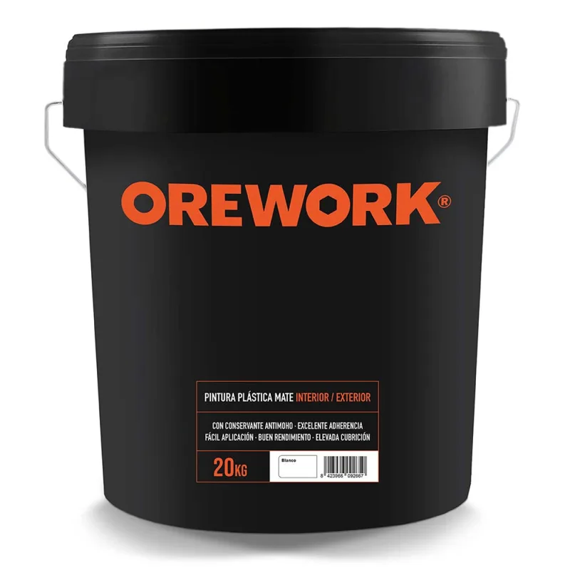 Pintura plástica mate para interior/exterior - blanco - 20 kg