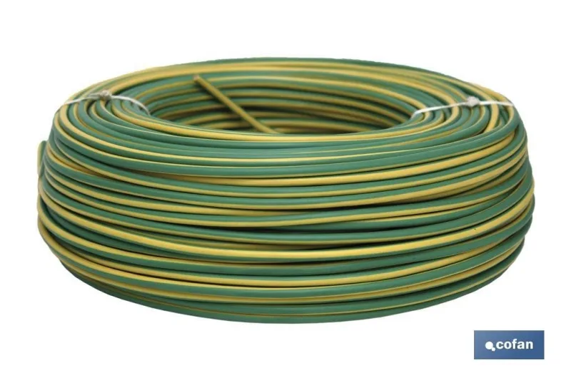 Rollo cable eléctrico de 100 m h07v-k | sección de cable en varias medidas | color: verde