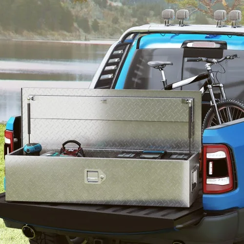 Caja herramientas aluminio negro 99×33×25,5 cm – asas, cerradura, estanca, para camión y remolque