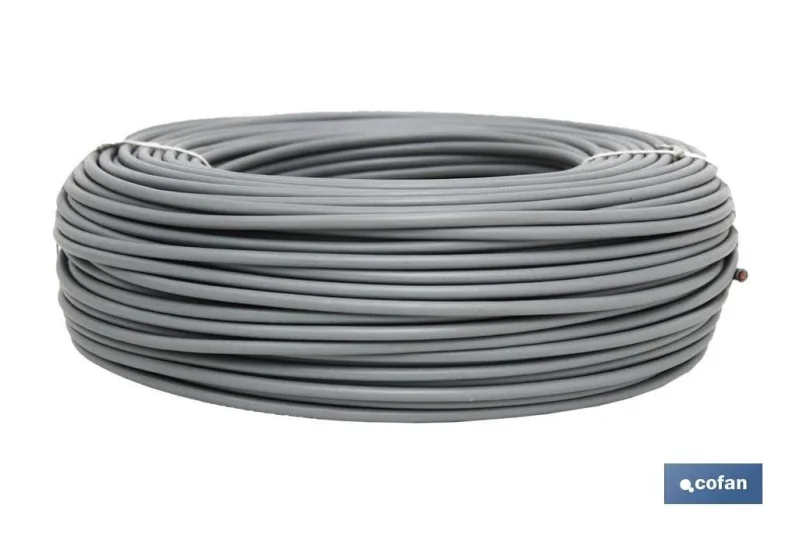 Rollo cable eléctrico h07v-k de 100 m | sección de cable de varias medidas | color: gris