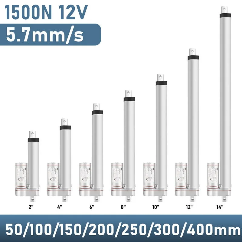 Actuador lineal 12 v, motor lineal 400 mm actuador lineal accionamiento motor lineal 1500 n