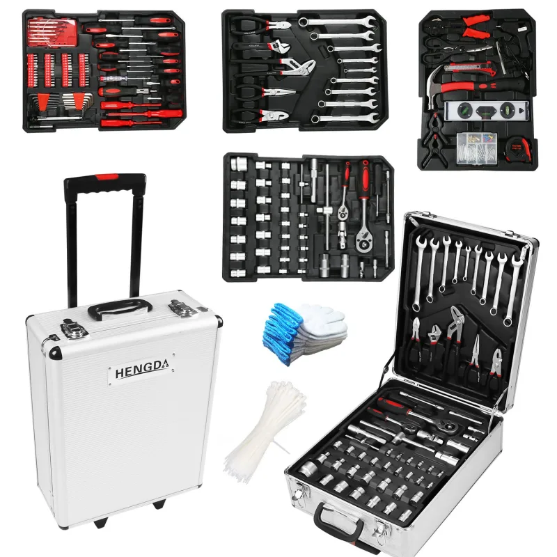 Maletín de herramientas, caja de herramientas, maletín de herramientas con ruedas, juego de herramientas de 1031 piezas, alicates universales