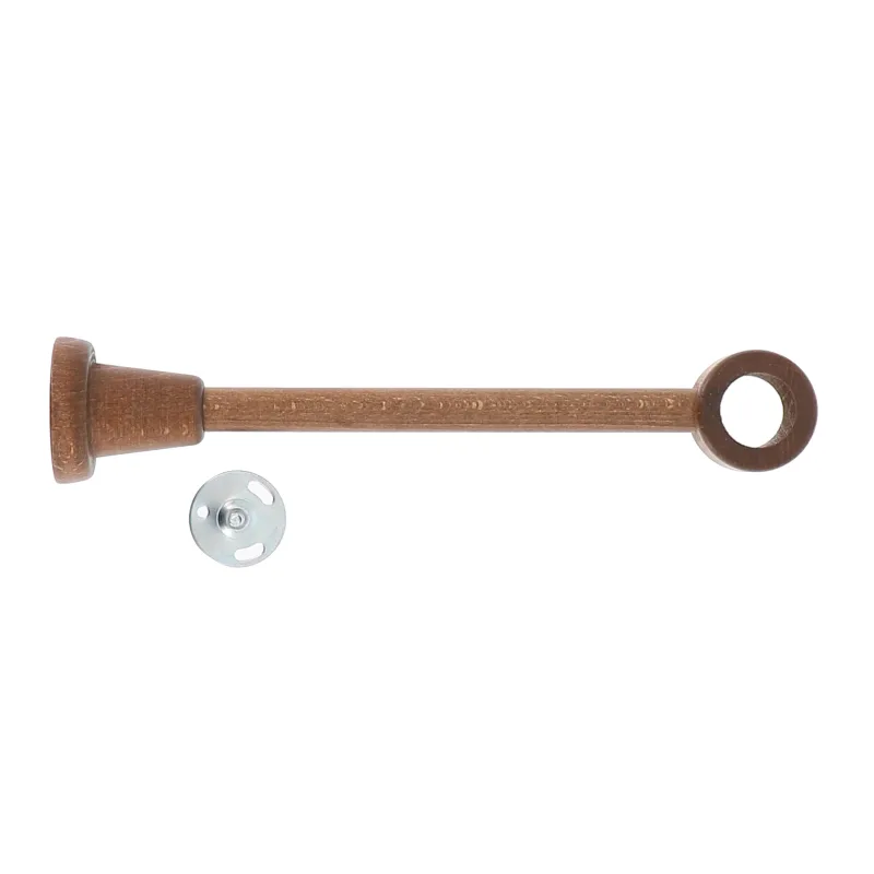1 soporte a pared para barra diámetro 28 mm mobois madera roble oscuro barnizado recortable 11-30 cm