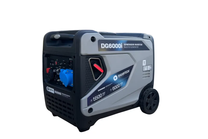 Mf - generador inverter dg6000i a gasolina 230v 5,5 kw continuos 6 kw máx con arranque eléctrico, bajo consumo, powerpulse y kit transporte