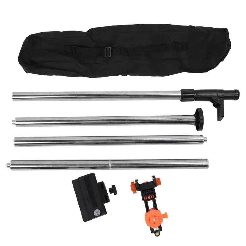 Poste telescópico ajustable de aleación de aluminio, varilla de montaje de nivel, estable y flexible para contratistas, ingenieros, topógrafos, bolsa