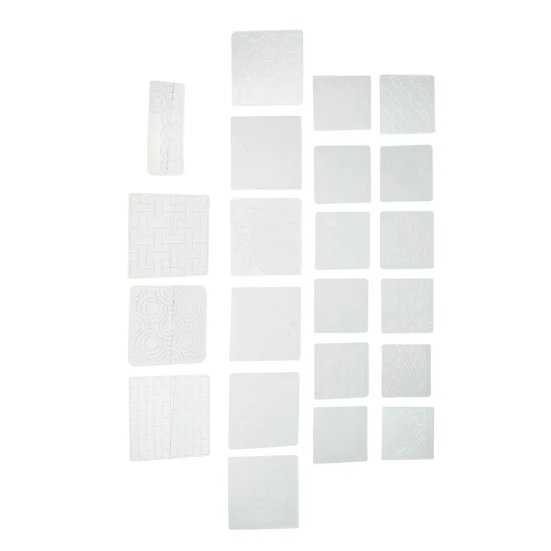 Juego de 22 plantillas de acolchado, juego de herramientas de costura con plantilla bordada de polipropileno esmerilado transparen