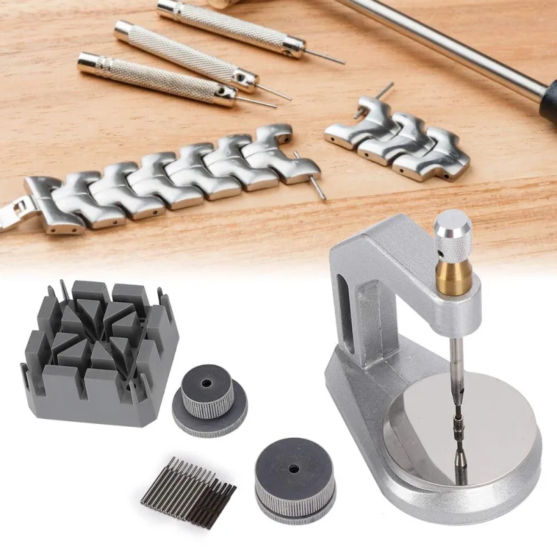 Máquina para ajustar y quitar correas de reloj de metal herramienta de reparación