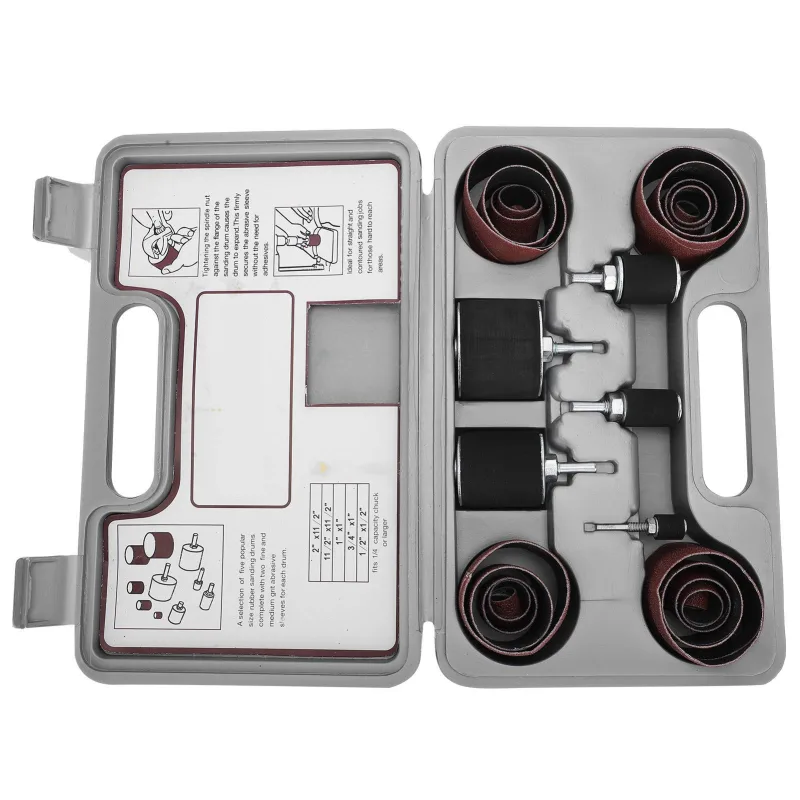 Kit de lijadora de tambor de 25 piezas, papel de lija para pulir madera, herramientas giratori