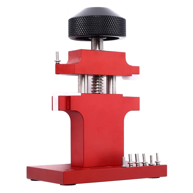 Herramienta de extracción de tubo de fricción de reloj tipo prensa con botón de rotación de 7 pines herramienta de reparación de relojes para
