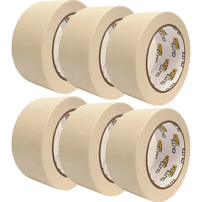 Cinta de enmascarar outil pro para trabajos de pintura 48 mm x 50 m (paquete de 6)