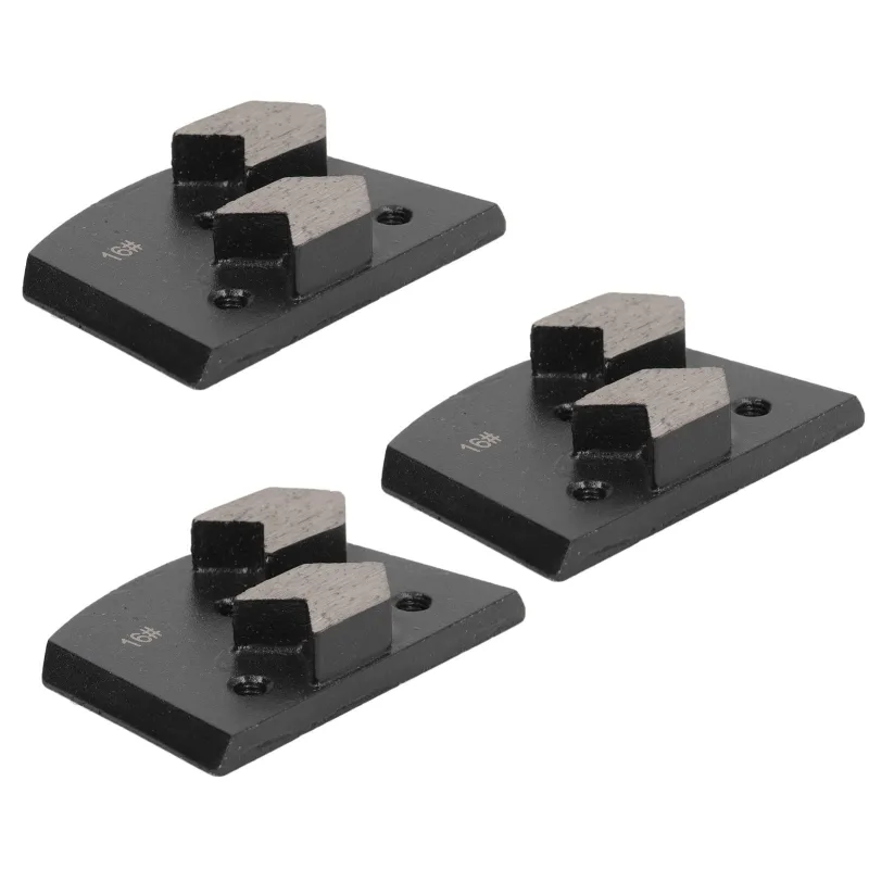 3 piezas de almohadillas para pulir pisos de concreto con forma de flecha y 2 dientes en forma de trapezoide, de color negro, d
