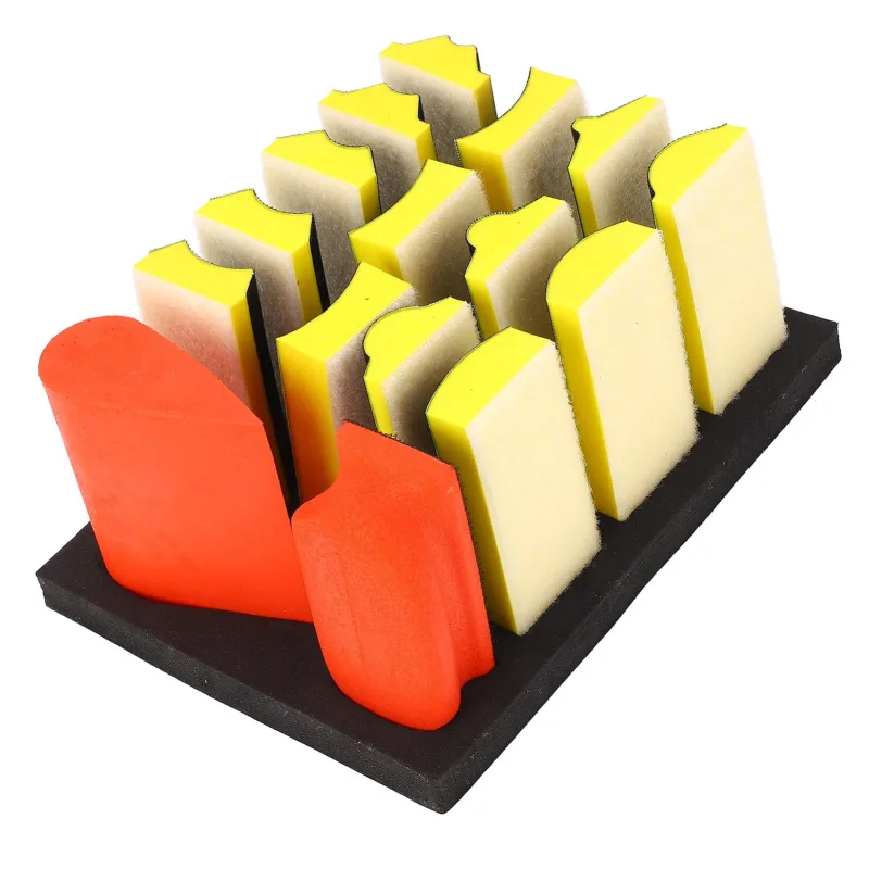 16 bloques de pulido manual con ranuras autoadhesivas y bloque de pulido curvo para c