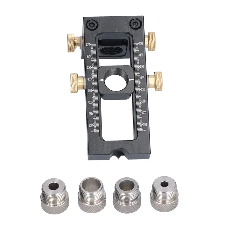Kit de guía de espiga para tornillos ajustables con localizador de punzones para carpintería y bujes pa
