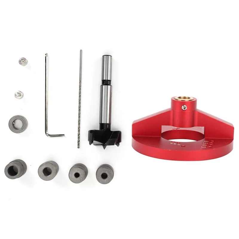 Guía de perforación con espiga vertical autocentrante para carpintería, localizador de perforaciones de 35 mm, herramienta de c