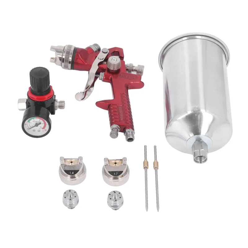 Pistola pulverizadora de aire, atomización fina, ligera, presión ajustable, pulverizador de pintura de aire para pintar aleación de alumin