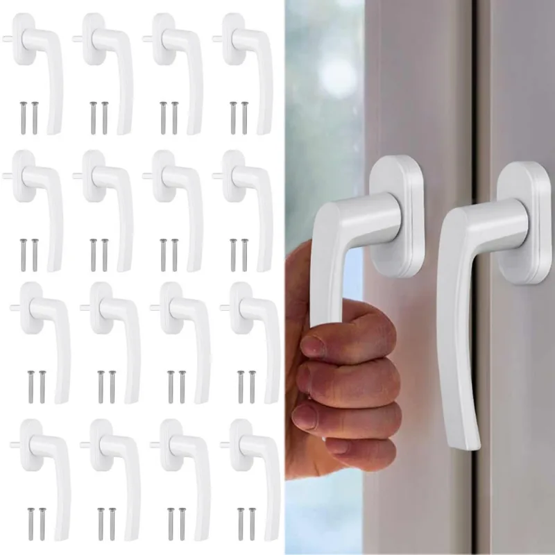 16 piezas de manijas de plástico para ventana abatible interior, manijas de transmisión, cerraduras para puertas y ventanas, accesorios de cerradura.