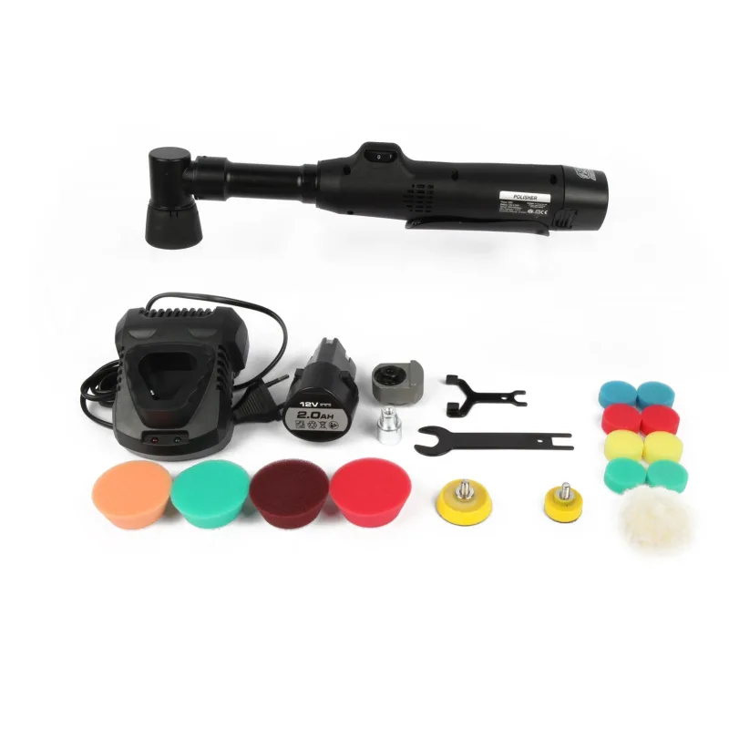 Pulidora de coche portátil, mini pulidora eléctrica de mano recargable y kit de encerado