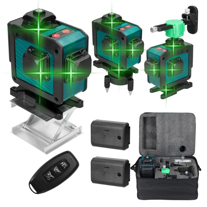Juego de nivel láser multifuncional de 16 líneas y 3°, autonivelante, para construcción