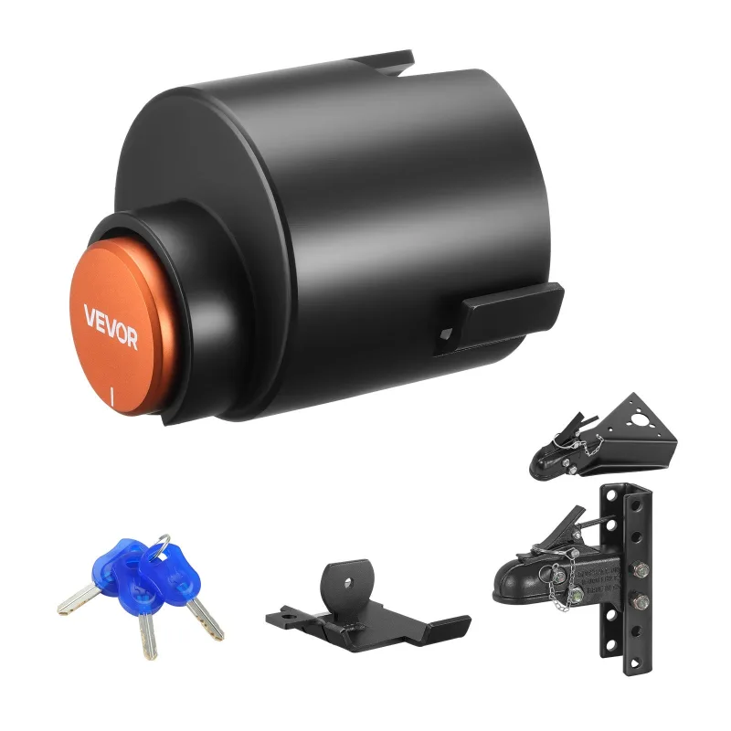 Cerradura enganche vevor para remolque compatible con acopladores bola fundición 58,6 mm, con 3 llaves, anticorrosión, para autocaravanas, remolques