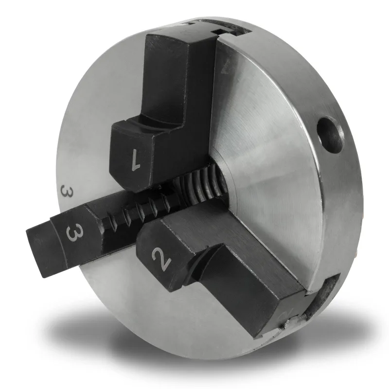 Eberth mandril de tres mordazas de 80 mm, mandril de 3 mordazas con centrado automático, rosca de conexión 1-8 tpi