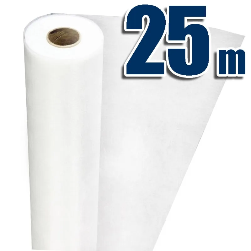 Rollo geotex blanco 25m x 1m (gramaje: 60 g/m²) - geotextil tejido de refuerzo para trabajos de impermeabilización. fácil aplicación