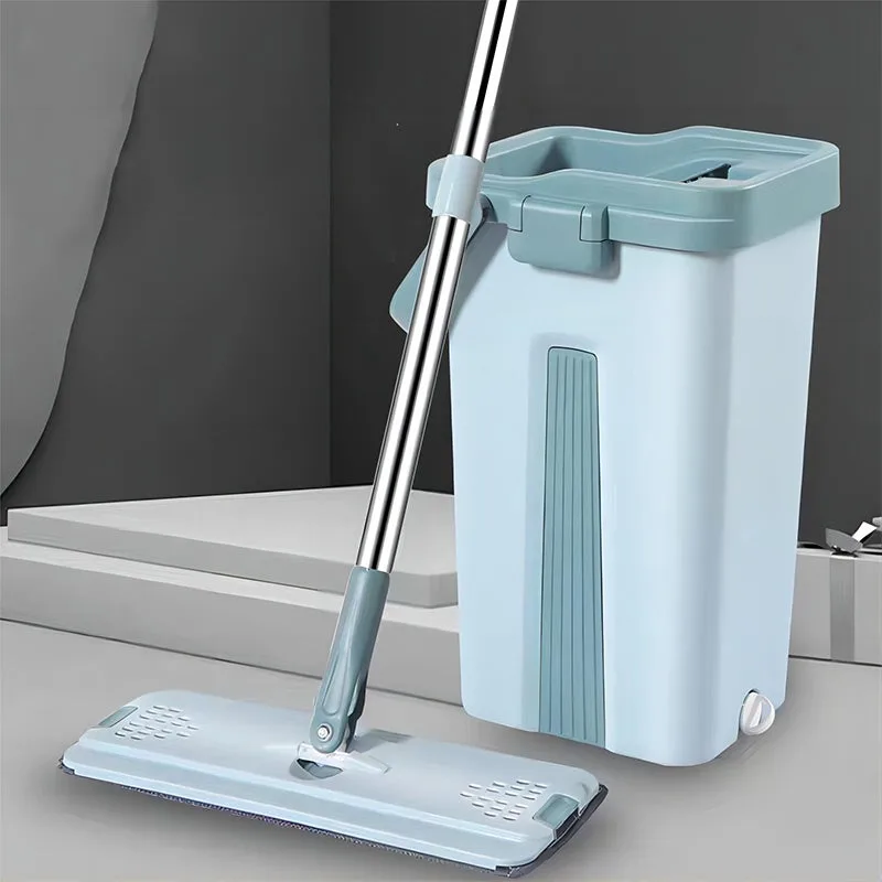 Trapeador de microfibra superabsorbente con doble compartimento, verde, paquete de 4 paños