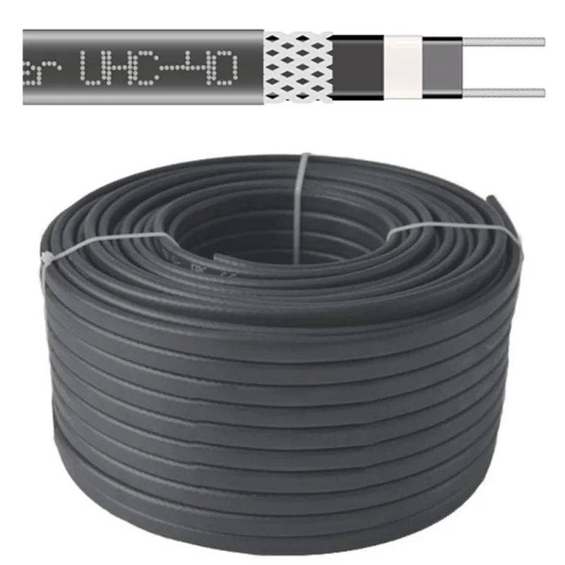 Cable calefactor autorregulante uhc‑40, 40w/m, 230v, 100m – tejado y tubería (uso exterior)