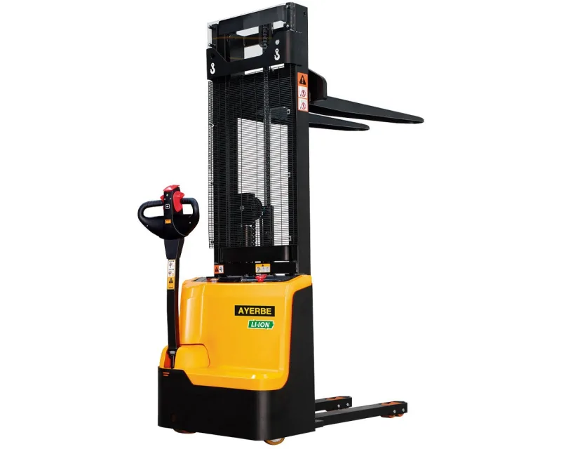 Apilador eléctrico 1200 kg elevación libre 3,5 m con batería litio y ruedas pu