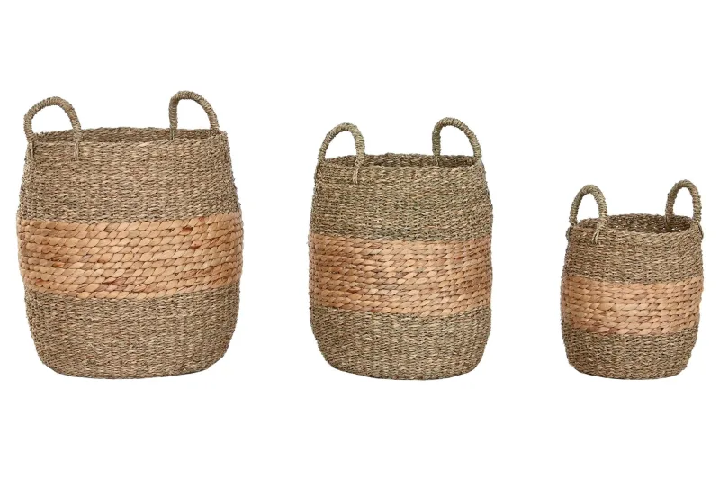 Cesta set 3 jacinto de agua 40x40x44 natural