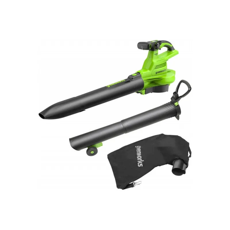 Aspirador/soplador sin escobillas greenworks 40v - sin batería ni cargador - gd40bvii