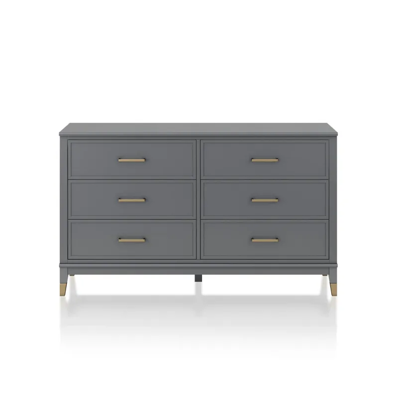 Westerleigh | cómoda con 6 cajones en mdf gris grafito