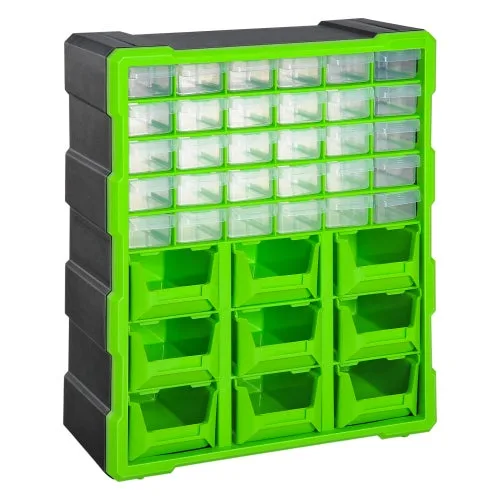 Caja de almacenamiento para piezas pequeñas de polipropileno verde, 38x16x47,5 cm, ligera 2,5 kg– comfortxl