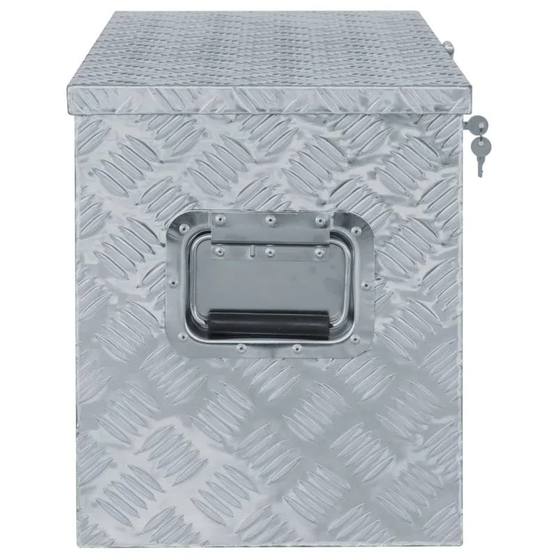 Caja de aluminio plateado 90,5x35x40 cm - comfortxl