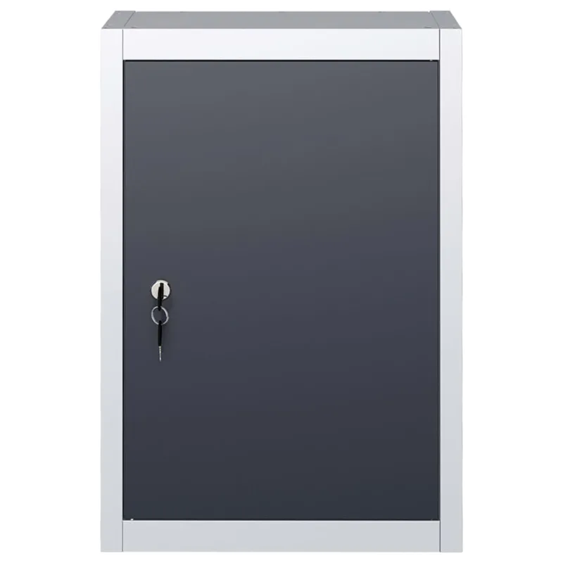Armario de herramientas de pared industrial metal gris y negro - comfortxl
