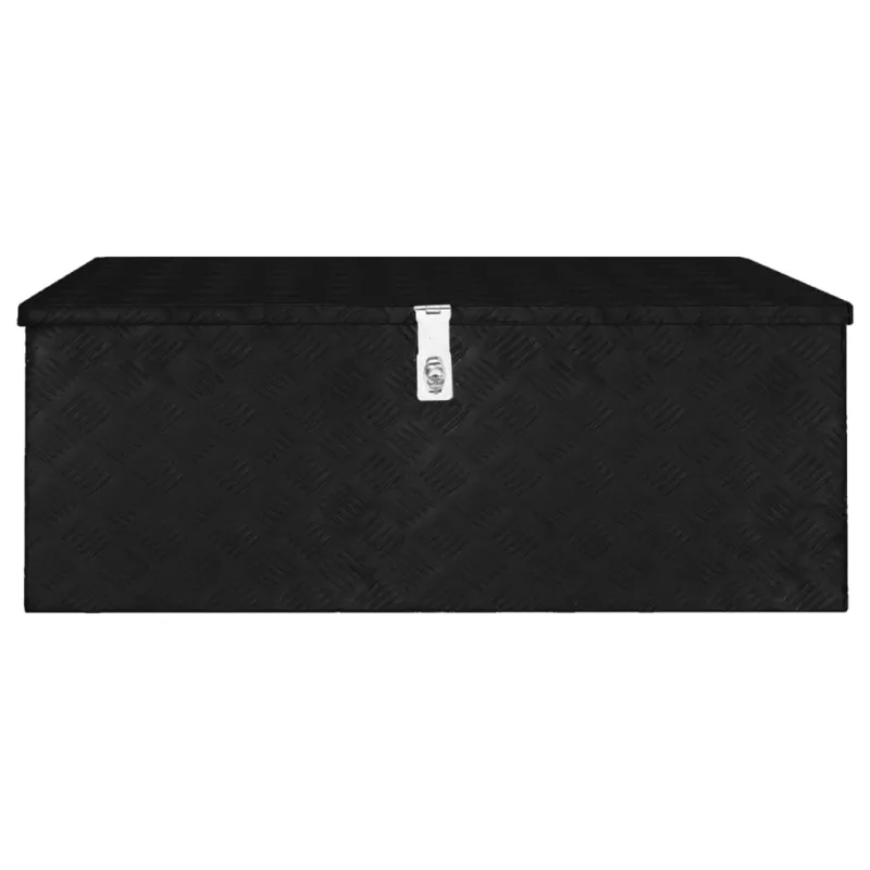 Caja de almacenaje de aluminio negro 100x55x37 cm - comfortxl