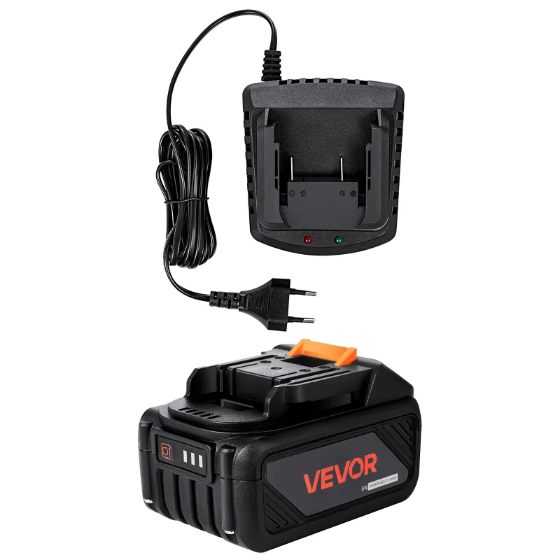 Batería y cargador vevor 20v,4ah li-ion alta capacidad,carga rápida,cable 1,8 m,indicador led,para herramientas de la serie y repuesto