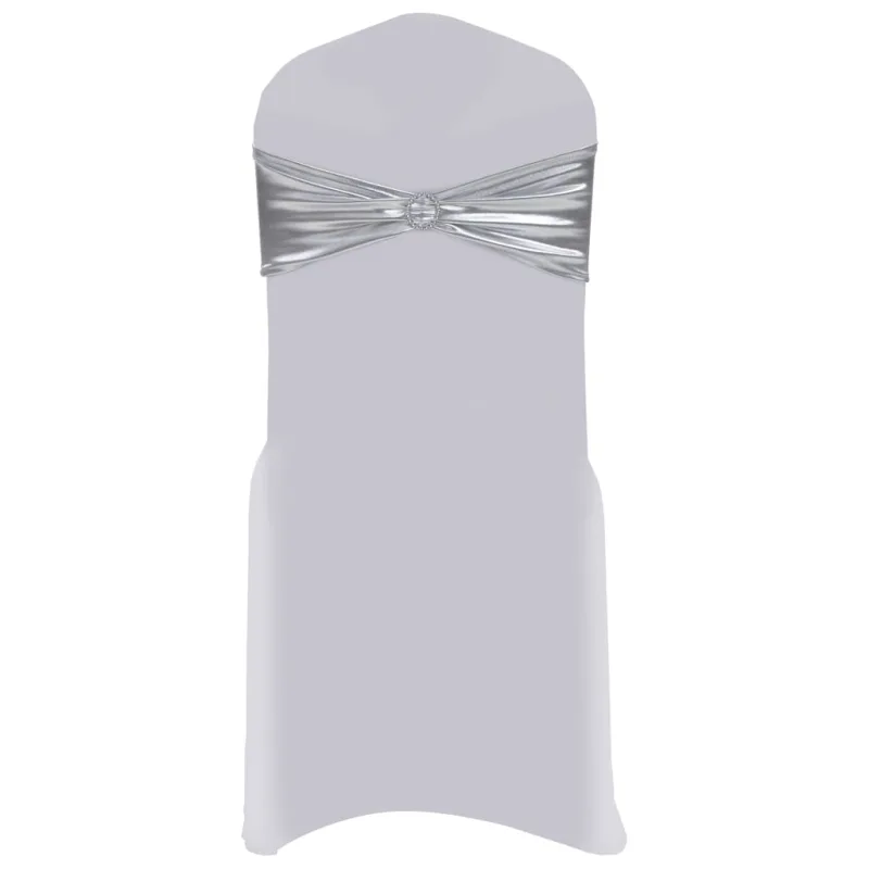 Lazo de silla elástico 25 uds con broche de diamante plateado - comfortxl