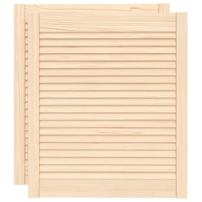 Puertas de armario de lamas 2 uds madera de pino 69x59,4 cm - comfortxl