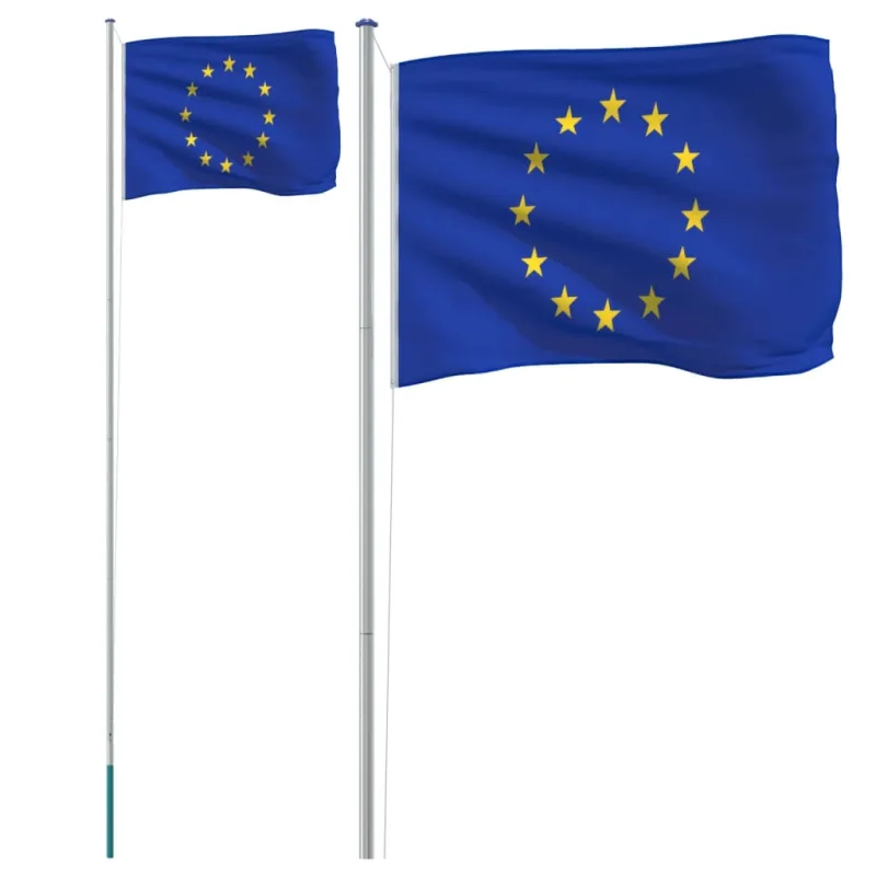 Mástil y bandera de europa aluminio 6,23 m - comfortxl