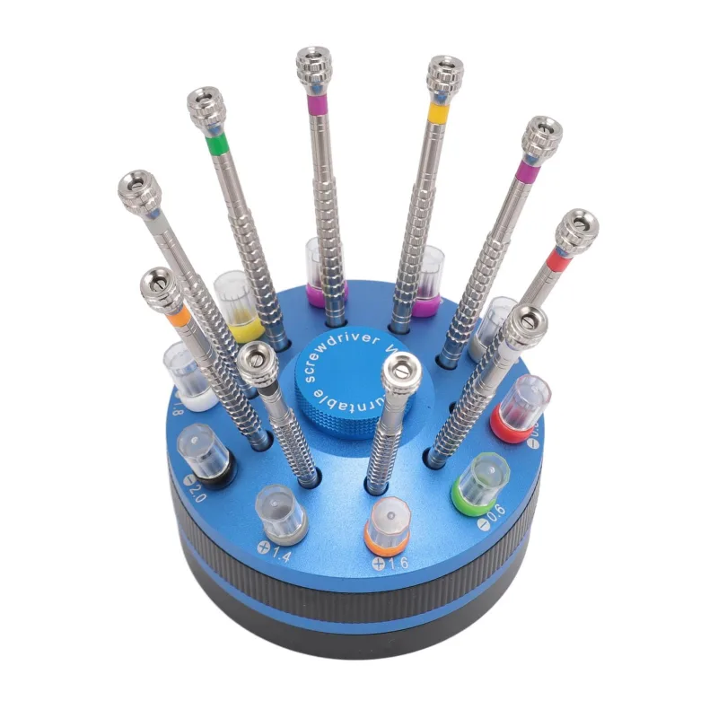 Kit de 10 destornilladores de punta plana para reloj profesional con 20 hojas adicionales