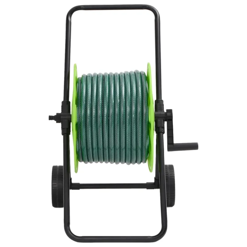 Carro de carrete de manguera verde con manguera de pvc de 50 m - comfortxl
