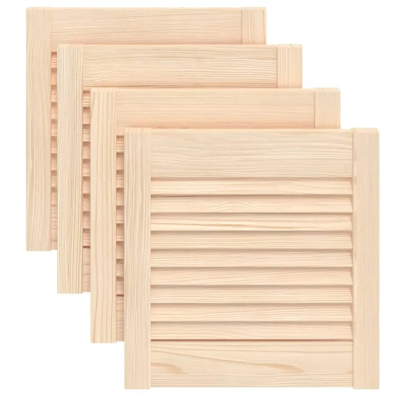 Puerta de armario de lamas 4 uds madera de pino 39,5x39,4 cm - comfortxl