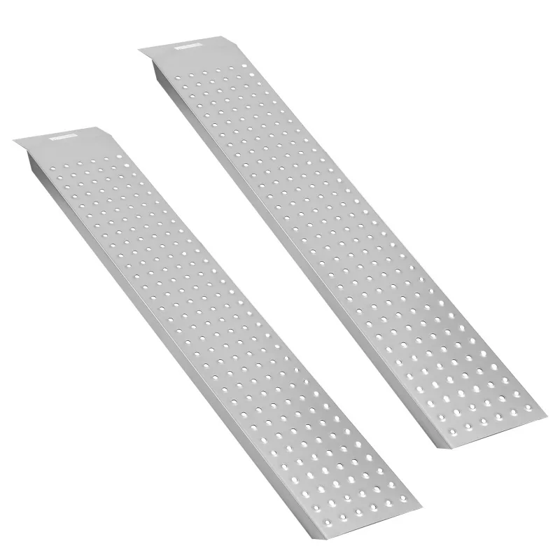 2x rampas de carga rampa de acceso de 135 cm para motos y coches, antideslizante, galvanizada, hasta 400 kg
