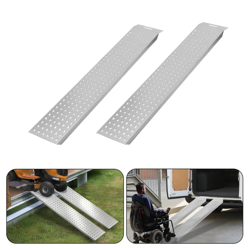 Juego de 2 rampas de carga de 135 cm para motocicletas y coches, antideslizantes, galvanizadas, soportan hasta 400 kg.